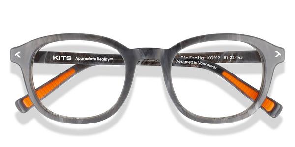 KITS Big Scotia Sport - Marble Grey, Acetate, Round frame
