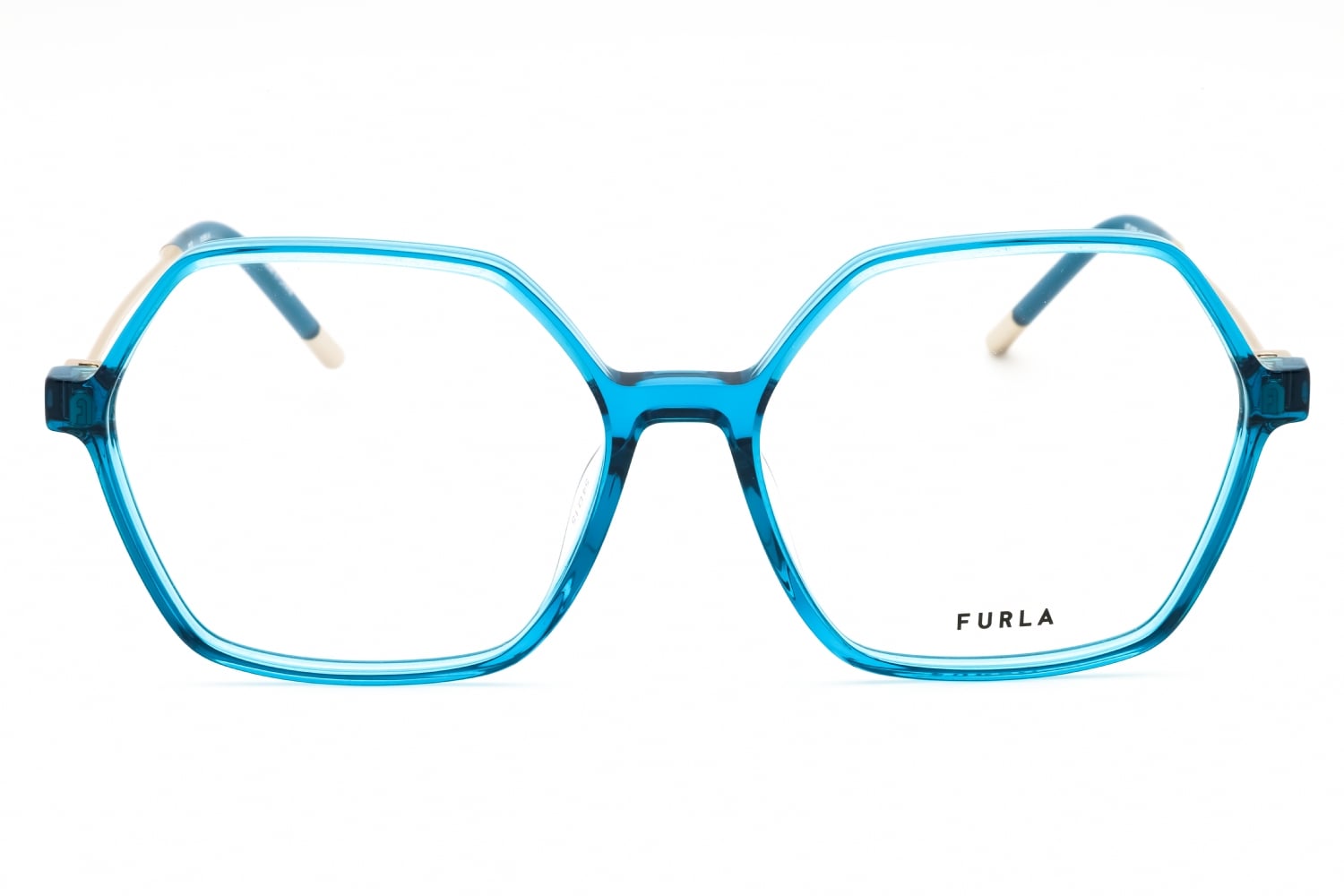 Furla VFU636 - Shiny Transparent Azure, Acetate, Geometric frame