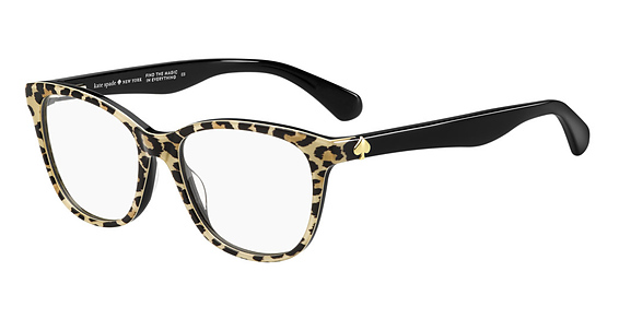 Kate Spade Atalina/US - Black Pattern Blue, Acetate, Rectangle frame