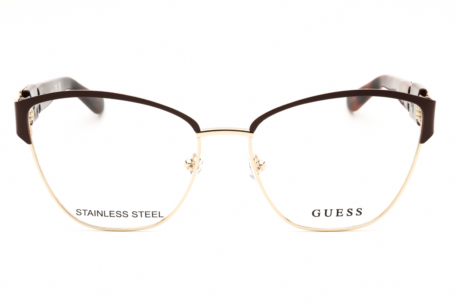 Guess GU2984 - Matte Dark Brown, Metal, Cat Eye frame