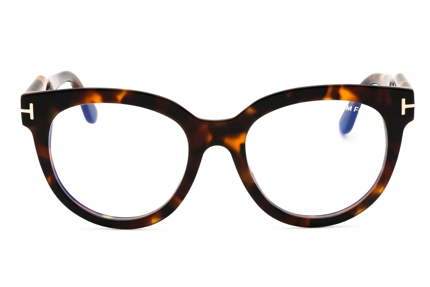 Tom Ford FT5987-B - Dark Havana/clear, Acetate, Round frame