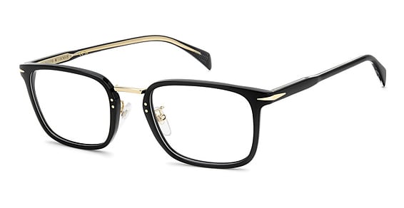 David Beckham DB 1211/G - Black Gold, Acetate, Rectangle frame