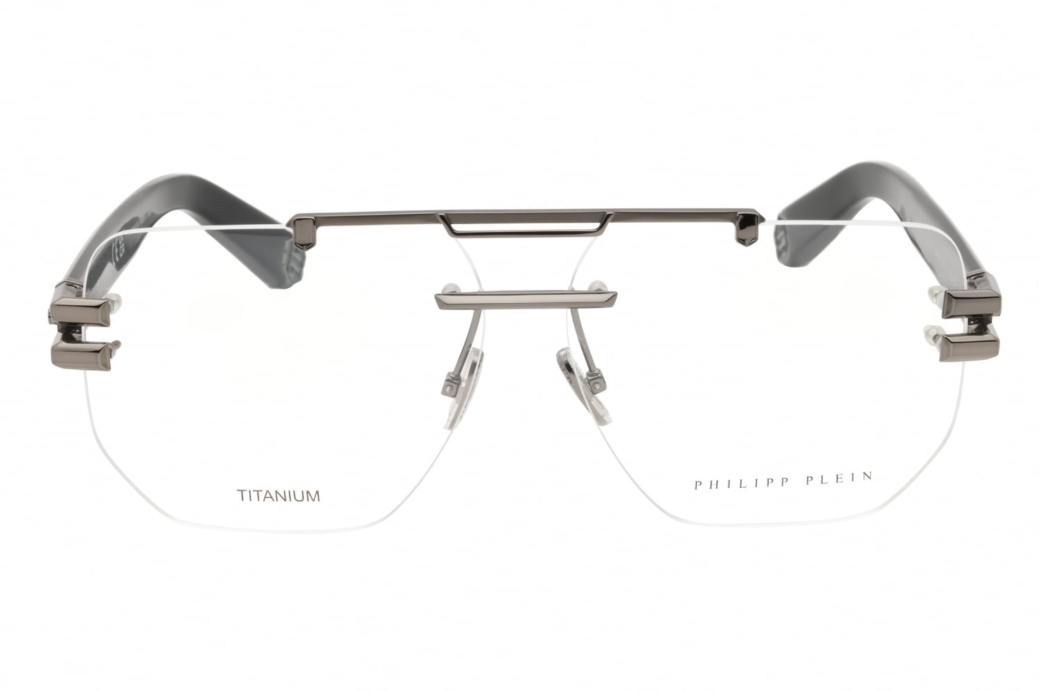 Philipp Plein VPP087M - Shiny Gunmetal, Metal, Rimless frame