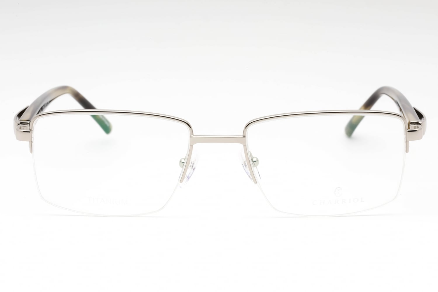 Charriol PC75111 - Shiny Silver/khaki Horn, Metal, Rectangle frame