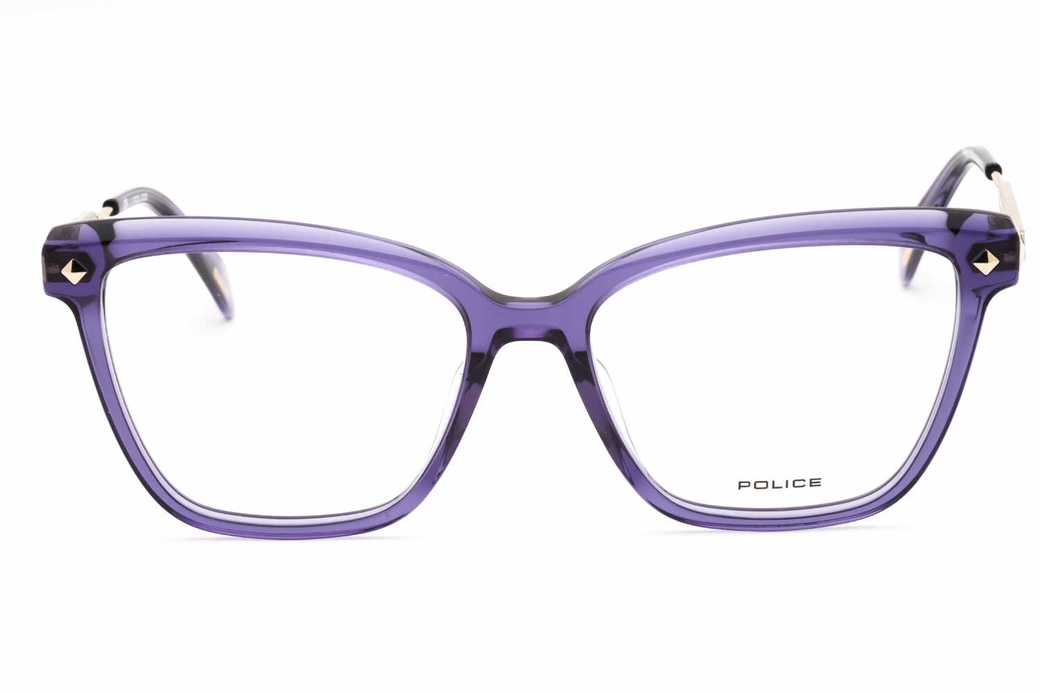 Police VPLG28 - Shiny Transparent Purple, Acetate, Cat Eye frame