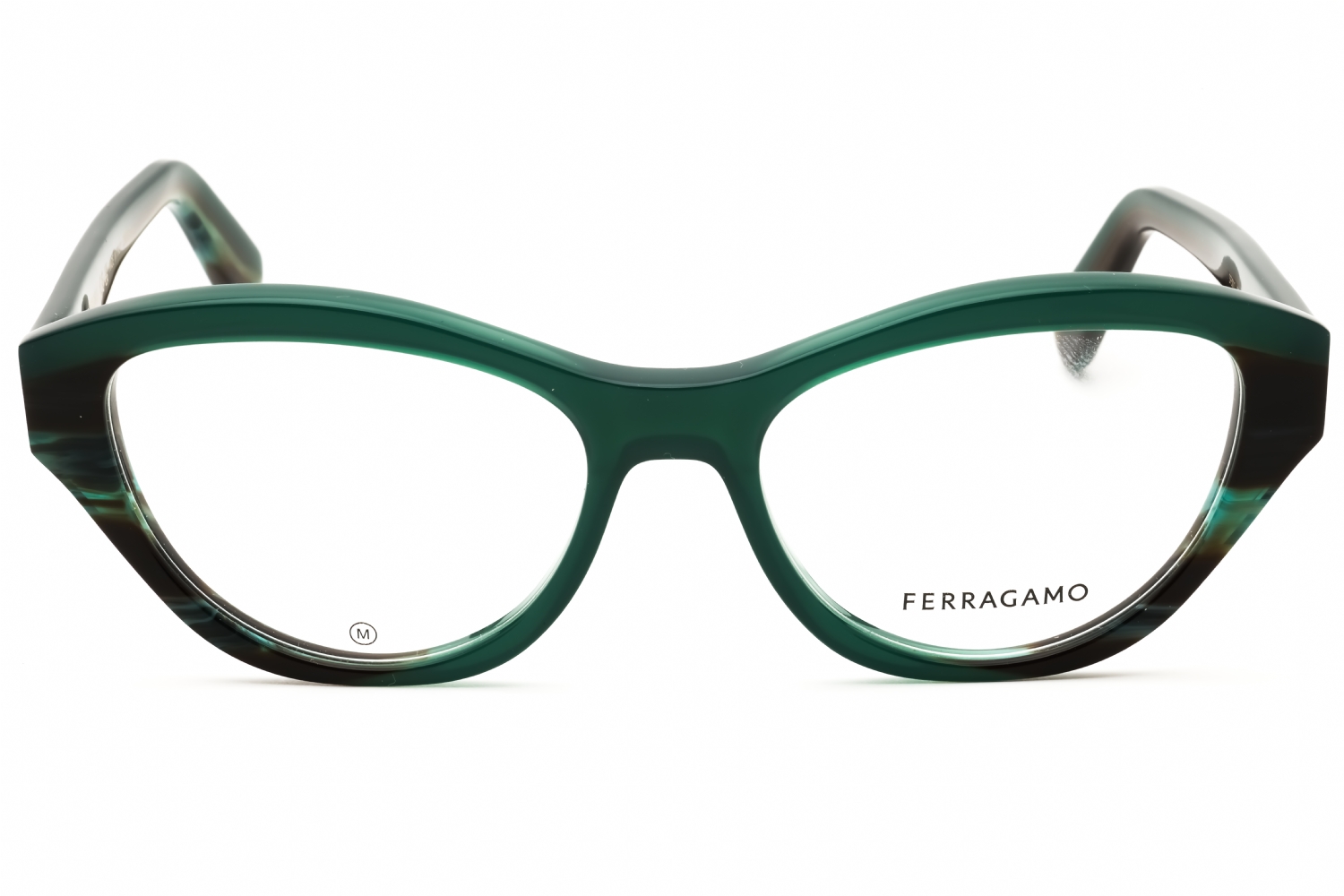Salvatore Ferragamo SF3011 - Opaline Green/striped Green, Acetate, Cat Eye frame