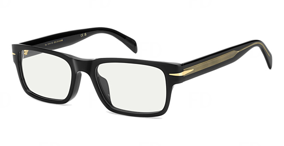 David Beckham DB 1170/F/US - Black Gold, Acetate, Rectangle frame