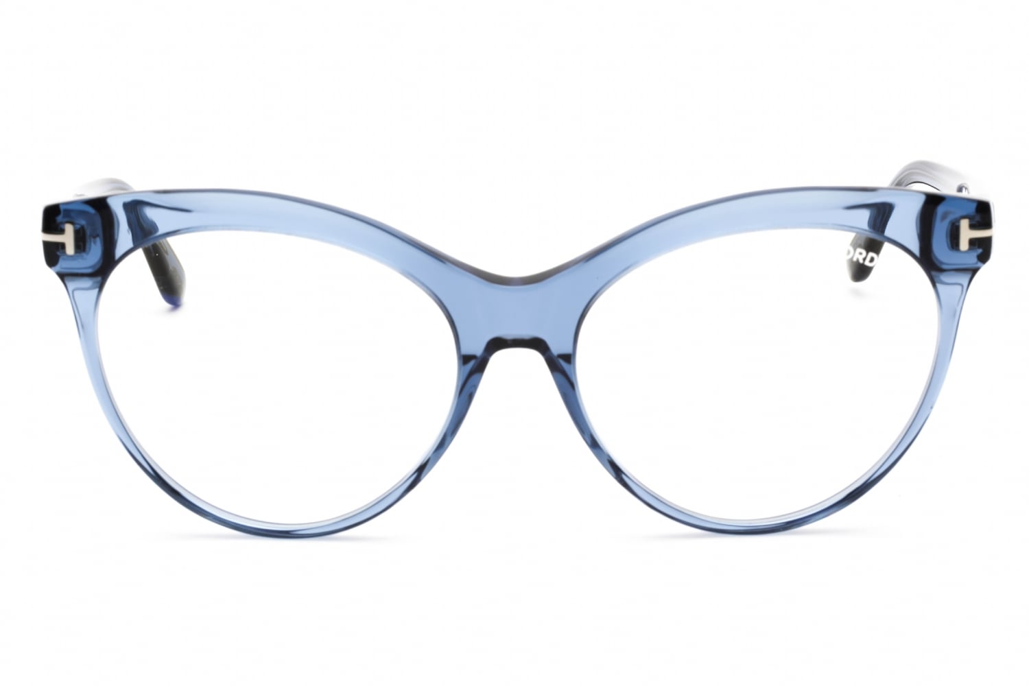 Tom Ford FT5827-B - Shiny Blue/clear, Acetate, Cat Eye frame