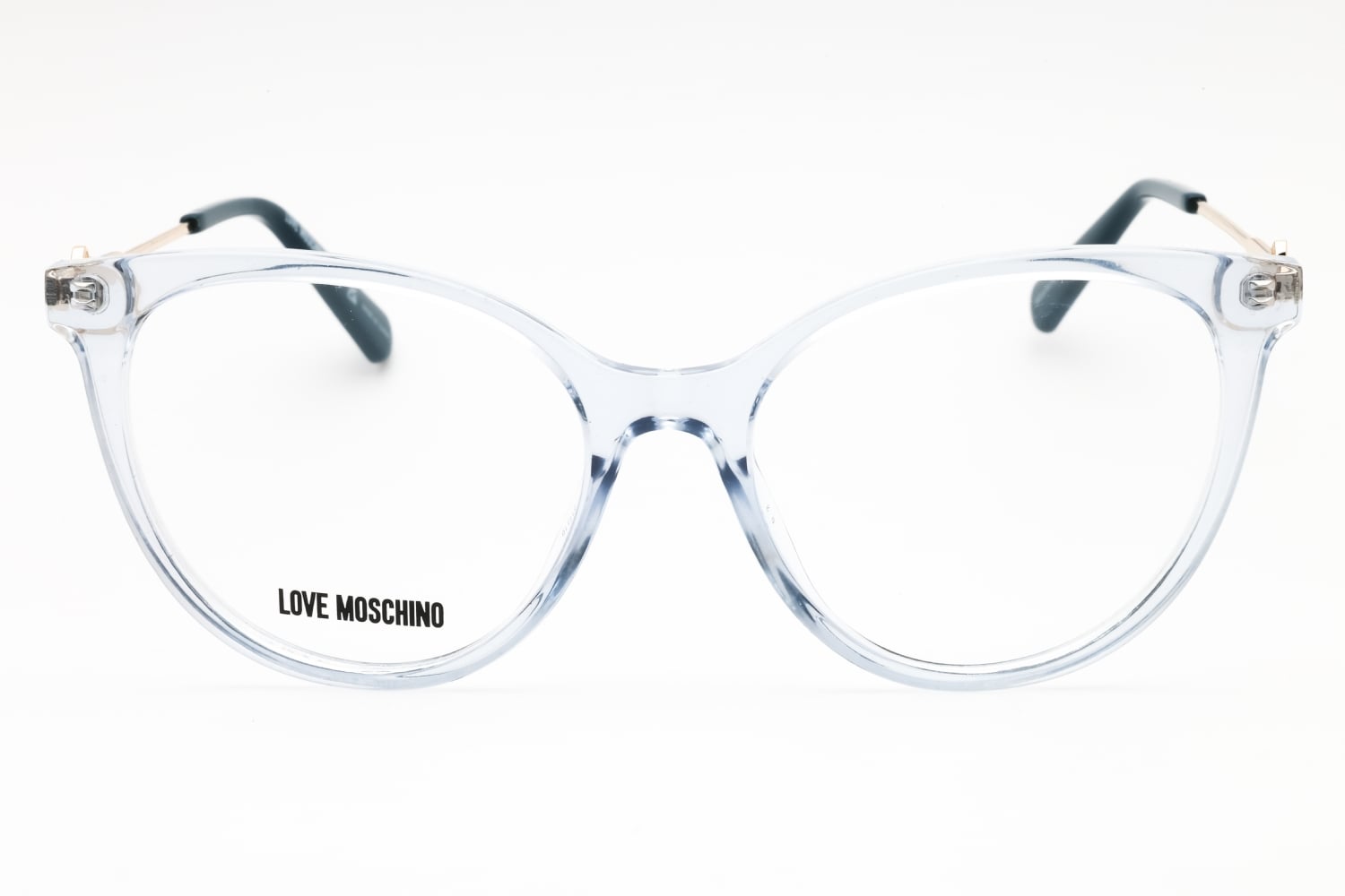 Moschino MOL618/TN - Transparent Azure Blue, Plastic, Round frame