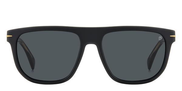 David Beckham DB 7111/S - Matte Black Gold, Acetate, Rectangle frame