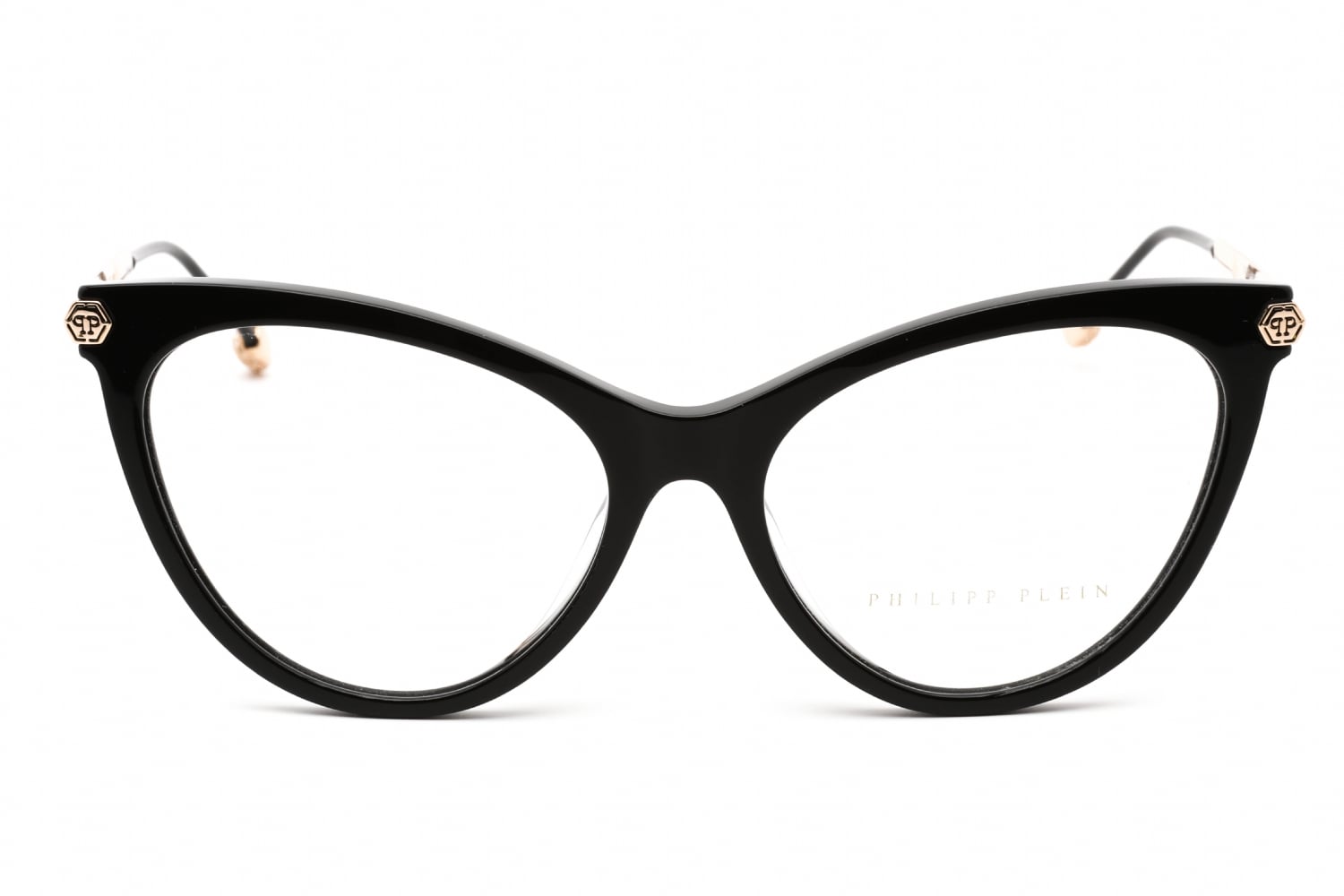 Philipp Plein VPP037S - Shiny Black, Mixed Materials, Cat Eye frame