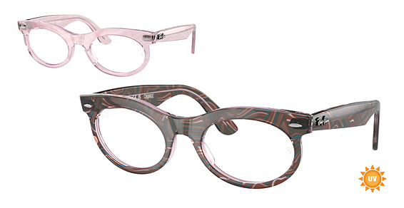 Ray-Ban RX2242V WAYFARER OVAL - Photo Waves Purple, Acetate, Oval frame