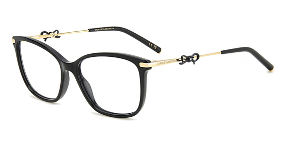 Carolina Herrera HER 0218 - Black Gold, Acetate, Rectangle frame