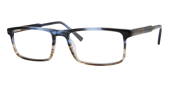 Liz Claiborne CB 328 - Hrnbrwblu, Acetate, Rectangle frame