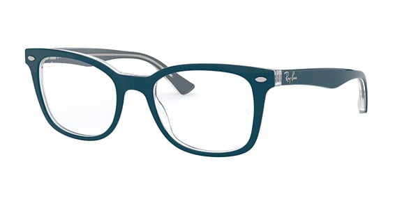 Ray-Ban RX5285 - Turquoise On Transparent, Plastic, Oval frame