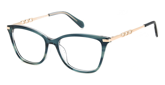 Fossil FOS 7177/G - Strp Teal, Acetate, Cat Eye frame