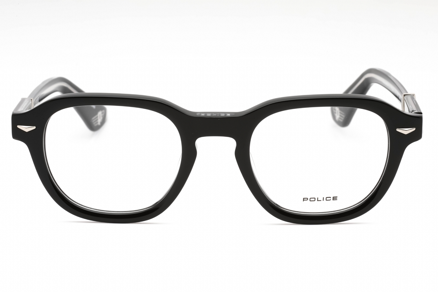 Police VPLG81 - Shiny Black, Plastic, Round frame