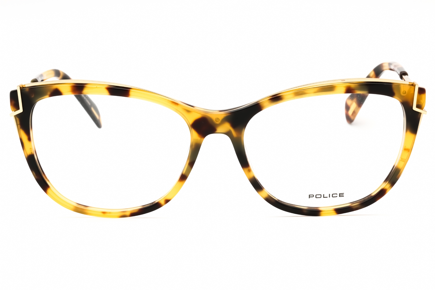 Police VPLA90 - Matte Yellow Havana, Acetate, Cat Eye frame