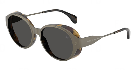 Moncler ME4005T AUROS - Matte Anthracite, Titanium, Oval frame