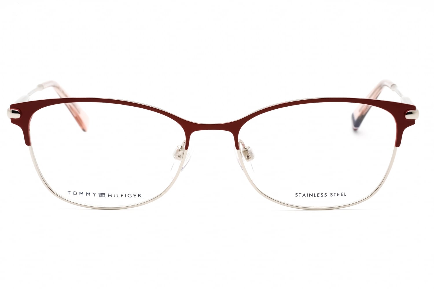 Tommy Hilfiger TH 1958 - Burgundy, Mixed Materials, Mixed Shapes frame