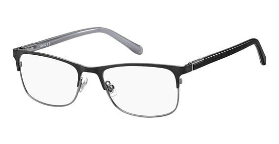 Fossil FOS 7077 - Matte Black Dark Ruthenium, Stainless Steel, Rectangle frame