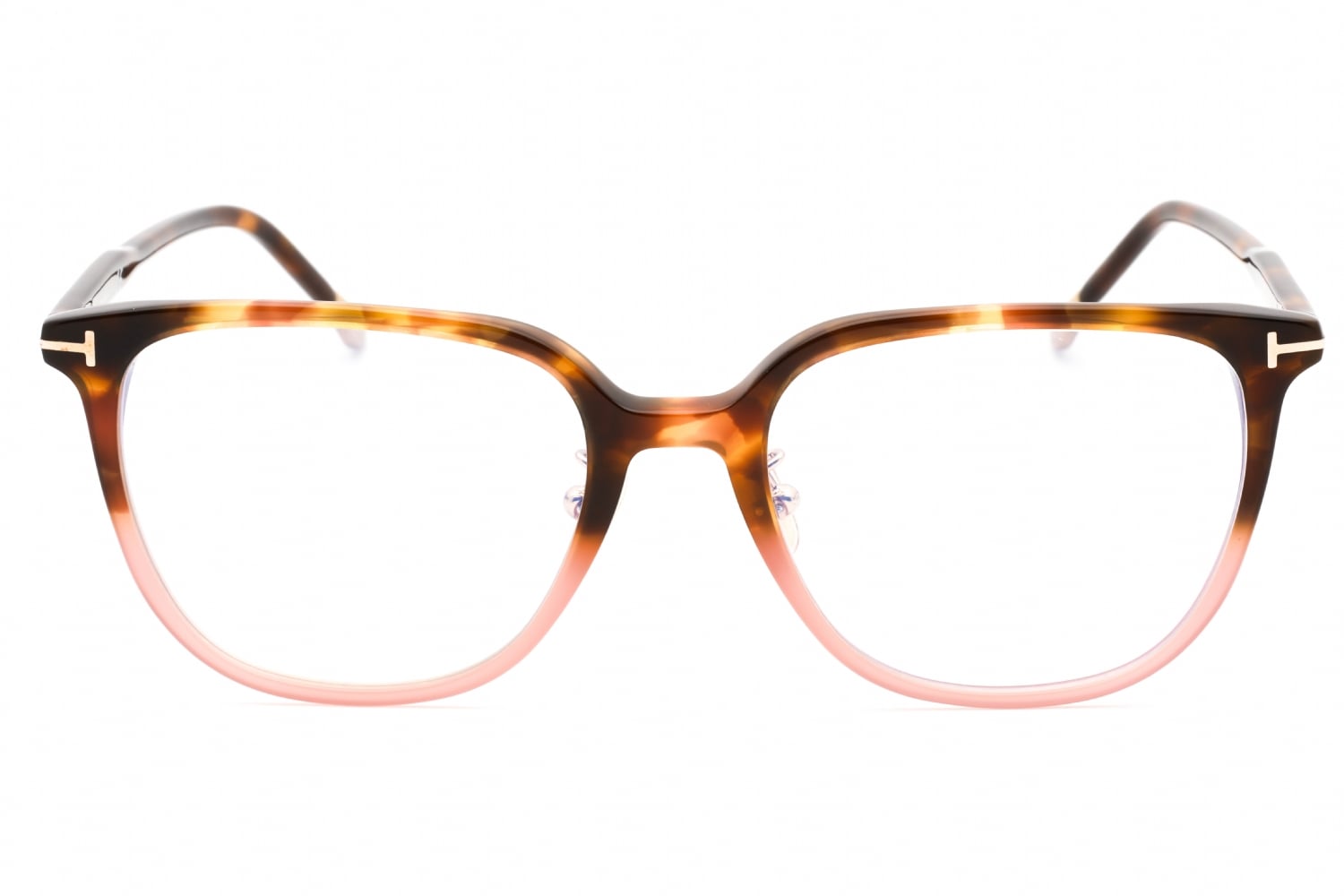 Tom Ford FT5778-D-B - Shiny Medium Havana TO Milky Pink/clear, Acetate, Rectangle frame