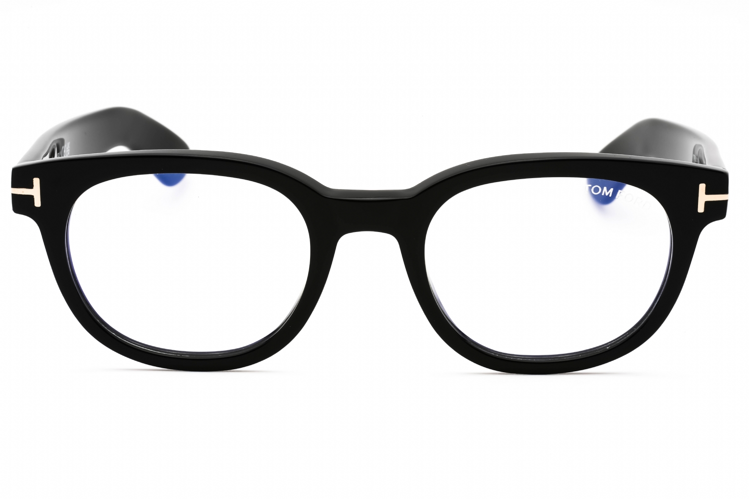 Tom Ford FT5807-B - Shiny Black/clear, Acetate, Round frame