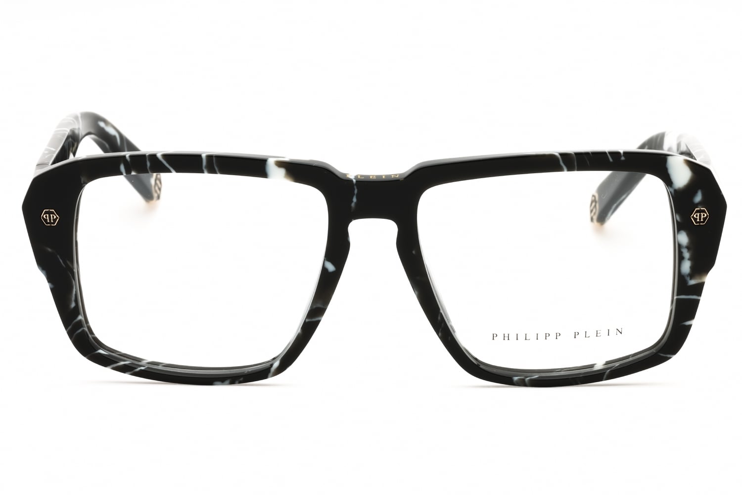 Philipp Plein VPP081 - Marbled Black, Plastic, Rectangle frame