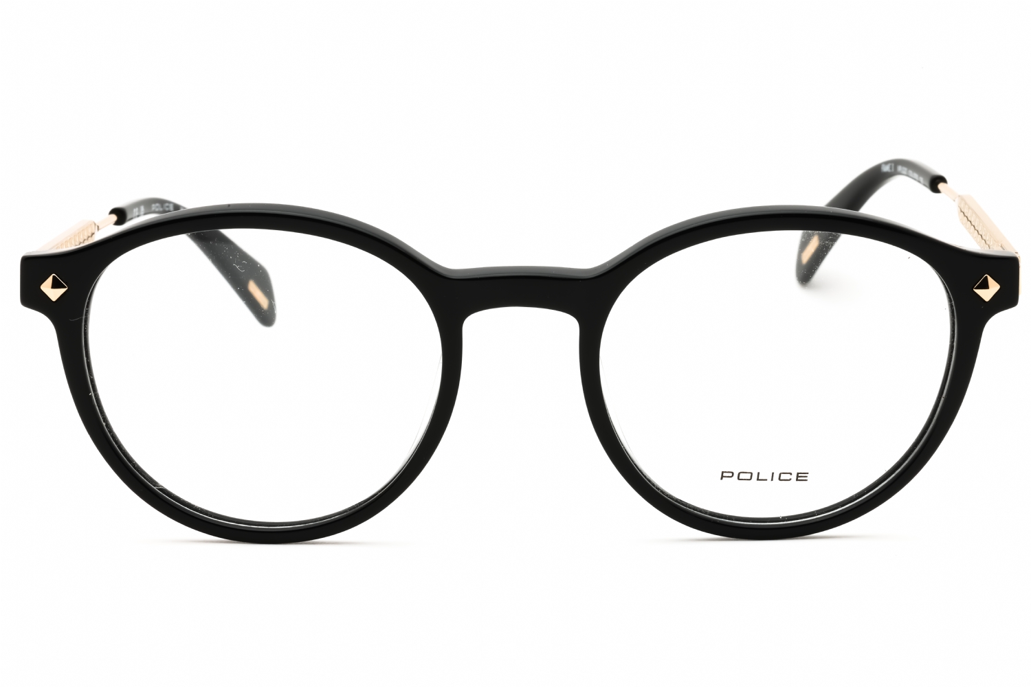 Police VPLG27M - Shiny Black, Acetate, Round frame