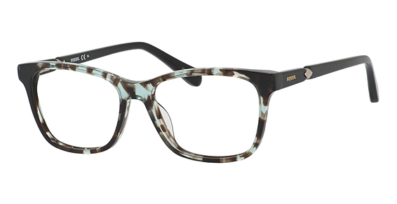 Fossil FOS 7033 - Green Havana Blue, Acetate, Rectangle frame