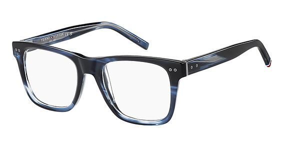 Tommy Hilfiger TH 85 - Blue Horn, Acetate, Rectangle frame