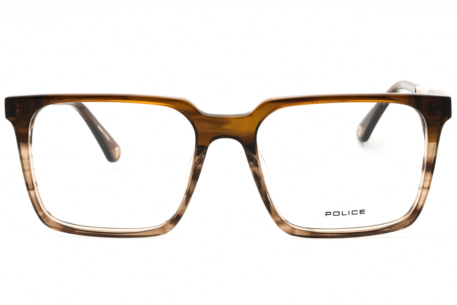 Police VPLN28 - Streaked Fading Ochre/brown, Acetate, Rectangle frame