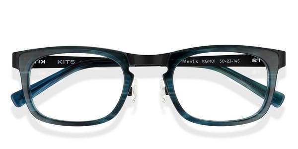 KITS Mentis - Matte Black with Green, Acetate, Rectangle frame