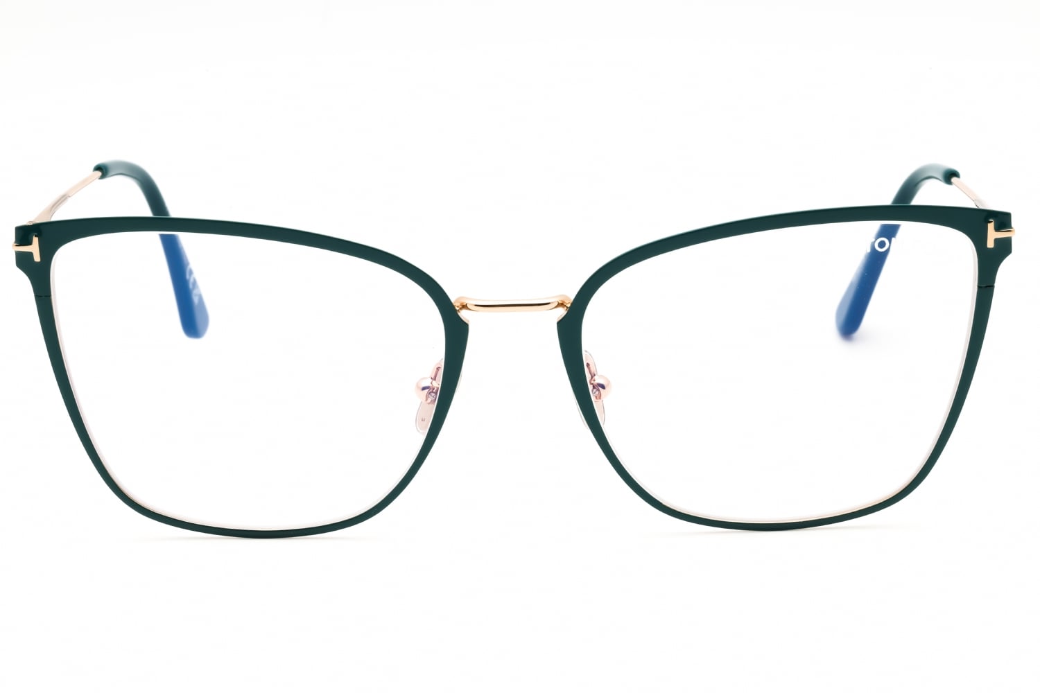 Tom Ford FT5839-B - Shiny Turquoise/clear, Metal, Rectangle frame