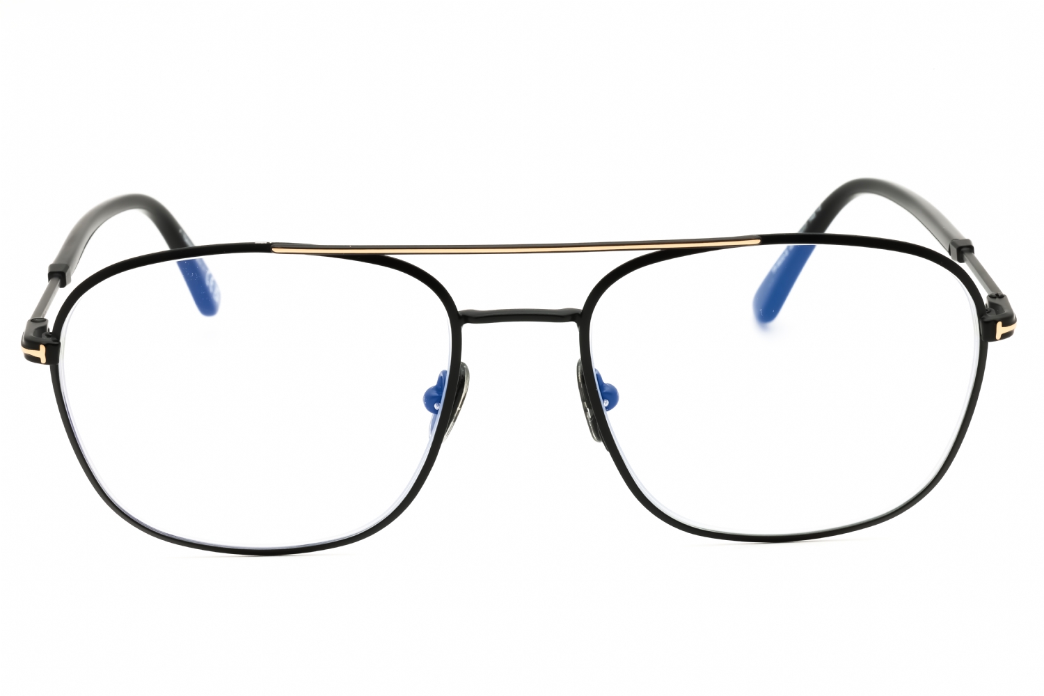 Tom Ford FT5830-B - Shiny Black/clear, Metal, Oval frame