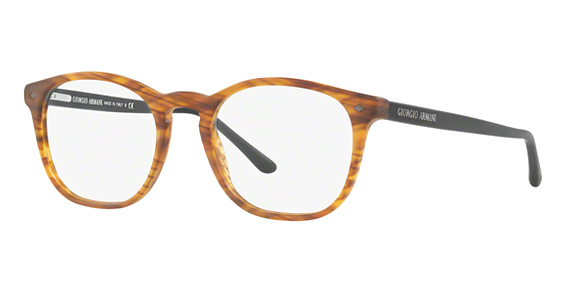 Giorgio Armani AR7074 - Matte Striped Light Brow, Plastic, Round frame