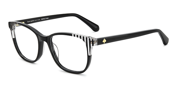 Kate Spade Joliet/3 - Blk Str Cr, Acetate, Rectangle frame