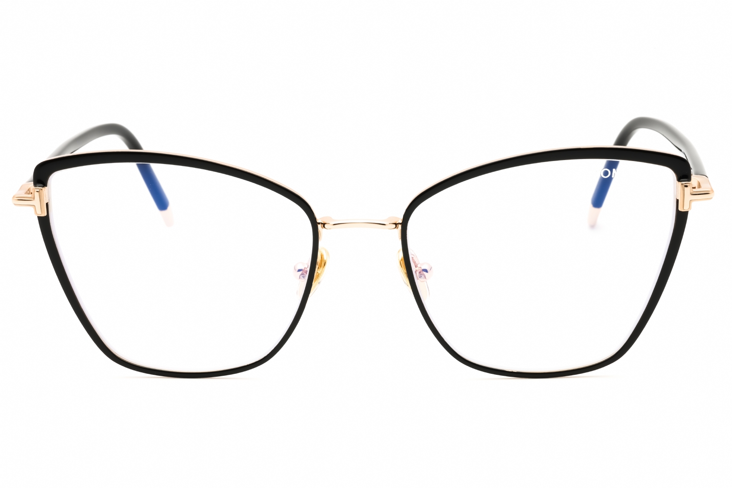 Tom Ford FT5740-B - Shiny Black/clear, Metal, Cat Eye frame