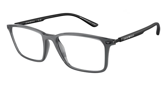 Emporio Armani EA3237 - Shiny Transparent Black, Acetate, Rectangle frame