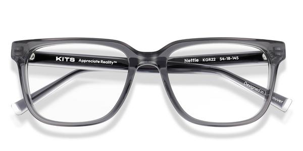 KITS Nettle - Translucent Charcoal, Acetate, D Frame frame