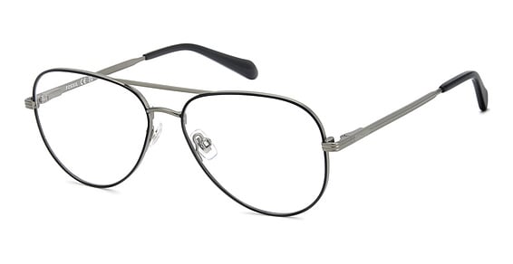 Fossil FOS 7206/G/US - Black, Stainless Steel, Aviator frame