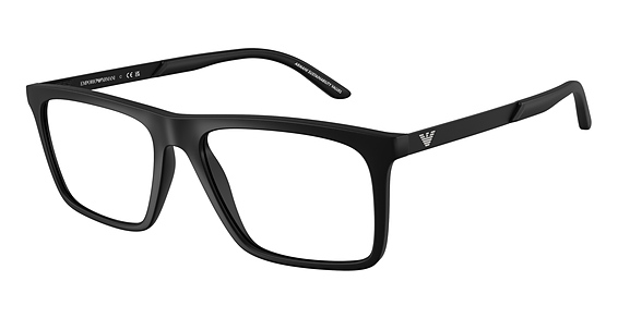 Emporio Armani EA3253F - Matte Black, Plastic, Rectangle frame