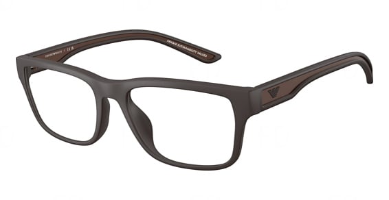 Emporio Armani EA3276U - Rubberized Matte Brown, Acetate, Mixed Shapes frame