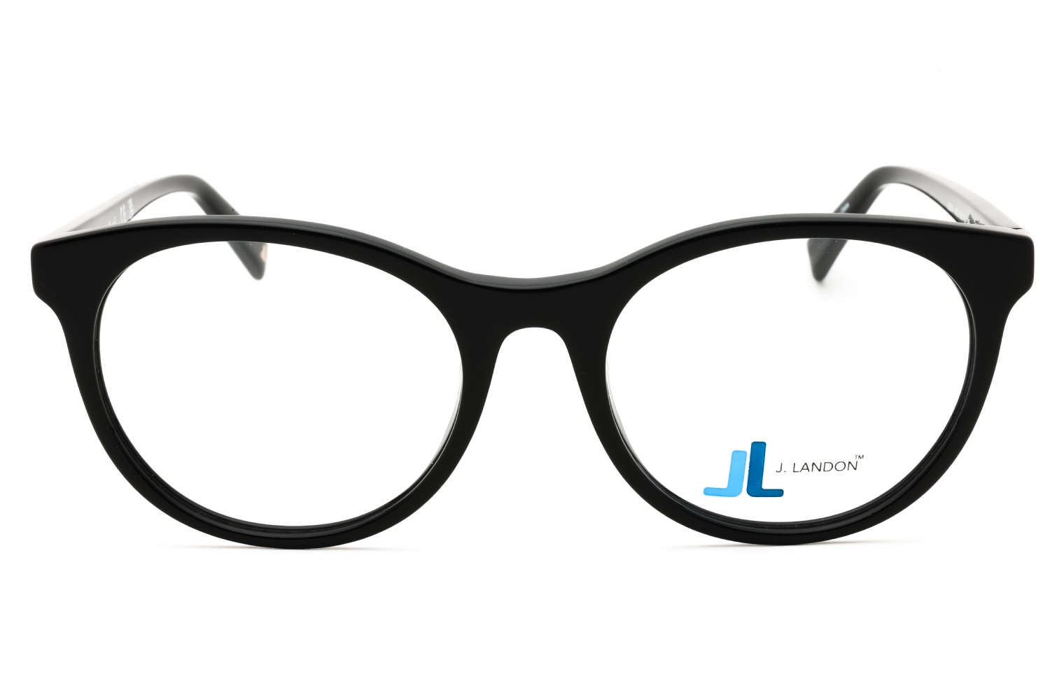 J. Landon JL5014 - Shiny Black, Acetate, Round frame