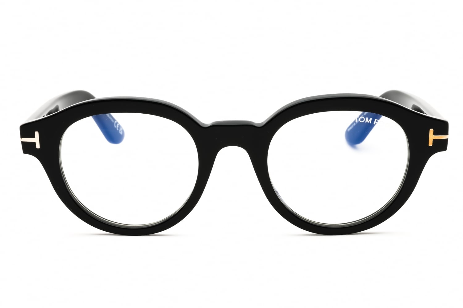 Tom Ford FT6037-B - Shiny Black/clear, Acetate, Round frame