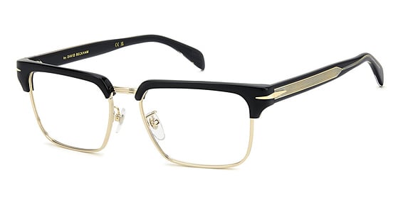 David Beckham DB 7112/US - Black Gold, Stainless Steel, Mixed Shapes frame