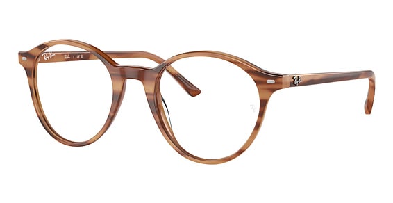 Ray-Ban RX5430 #N/D - Striped Brown, Plastic, Oval frame