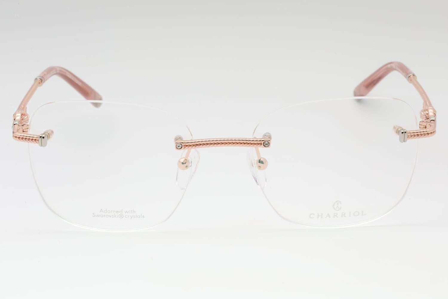 Charriol PC71036 - Shiny Pink Gold/Burgundy, Metal, Rectangle frame