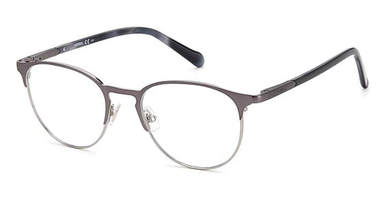 Fossil FOS 7117 - Matte Dark Ruthenium, Stainless Steel, Mixed Shapes frame