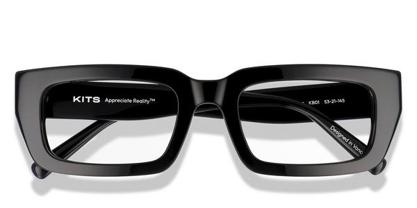 KITS Mattias - Shiny Black, Acetate, Rectangle frame